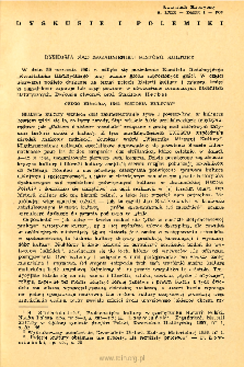 Kwartalnik Historyczny R. 69 nr 1 (1962), Dyskusje i polemiki