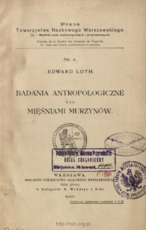 Badania antropologiczne nad mięśniami Murzyn&oacute;w