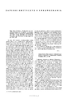 Studia Źródłoznawcze = Commentationes T. 25 (1980), Zapiski krytyczne i sprawozdania