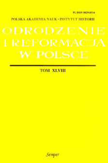 Odrodzenie i Reformacja w Polsce T. 48 (2004), Title pages, Contents