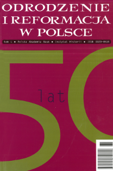 Odrodzenie i Reformacja w Polsce T. 50 (2006), Title pages, Contents