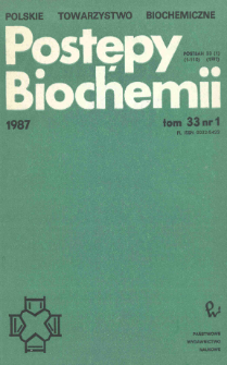 Postępy biochemii, Tom 33, Nr 1