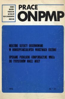 Spiekane podkładki kompensacyjne WNiCu do tyrystor&oacute;w małej mocy = Sintered compensating WniCu pads for low-power thyristors