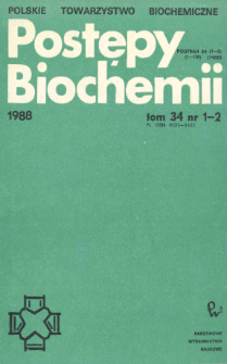 Postępy biochemii, Tom 34, Nr 1-2