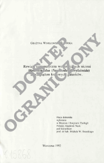 Rewizja systematyczna wolnożyjących nicieni Mononchoidea (Nematoda: Dorylaimida) z przeglądem krajowych gatunk&oacute;w