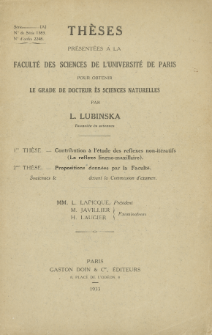 Contribution &aacute; l'&eacute;tude des reflexes non-it&eacute;ratifs (le r&eacute;flexe linguo-maxillaire) : th&egrave;ses