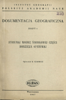 Stosunki wodne środkowej części dorzecza Opat&oacute;wki