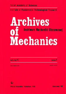 Archives of Mechanics Vol. 47 nr 4 (1995)
