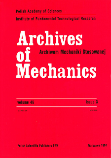 Archives of Mechanics Vol. 46 nr 3 (1994)