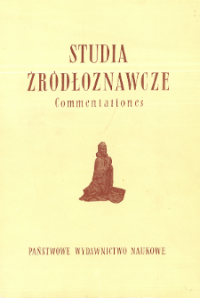 Studia Źródłoznawcze = Commentationes T. 24 (1979), Komunikaty
