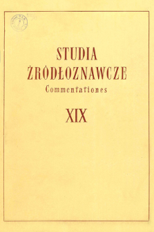 Studia Źr&oacute;dłoznawcze = Commentationes T. 19 (1974), Polemiki