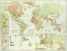 Mapa poglądowa światowego przemysłu naftowego = Übersichtskarte der Welt- Naphtha-Industrie = Carte d'orientation de l'industrie de pétrole du monde = General orientative map of the world's oil industry