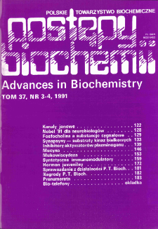 Postępy biochemii, Tom 37, Nr 3-4