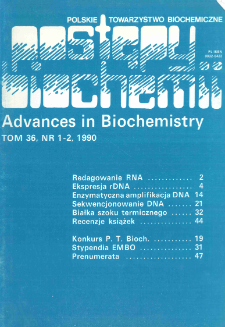 Postępy biochemii, Tom 36, Nr 1-2