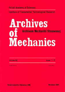 Archives of Mechanics Vol. 46 nr 1-2 (1994)