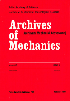 Archives of Mechanics Vol. 45 nr 6 (1993)