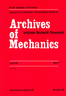Archives of Mechanics Vol. 45 nr 4 (1993)