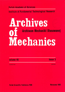 Archives of Mechanics Vol. 45 nr 3 (1993)