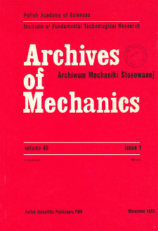 Archives of Mechanics Vol. 45 nr 1 (1993)