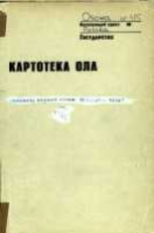 Kartoteka Ogólnosłowiańskiego atlasu językowego (OLA); Osowa (315)