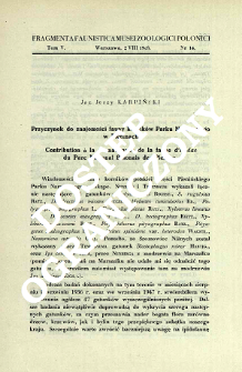 Przyczynek do znajomości fauny kornik&oacute;w Parku Narodowego w Pieninach = Contribution &agrave; la connaissance de la faune d'Ipidae du Parc National Polonais des Pieniny