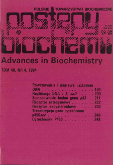 Postępy biochemii, Tom 40, Nr 4