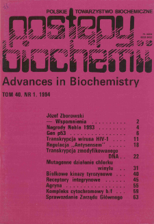 Postępy biochemii, Tom 40, Nr 1
