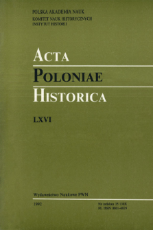 Acta Poloniae Historica. T. 66 (1992), Comptes rendus