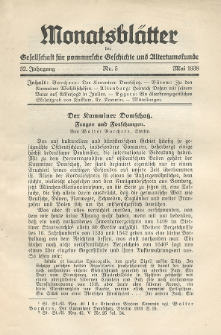 Monatsblätter Jhrg. 52, H. 5 (1938)