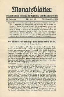 Monatsblätter Jhrg. 53, H. 10/11/12 (1939)
