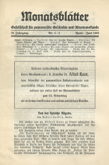 Monatsblätter Jhrg. 54, H. 4-6 (1940)