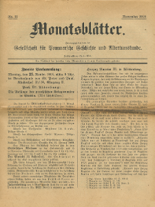 Monatsblätter Jhrg. 32, H. 11 (1918)