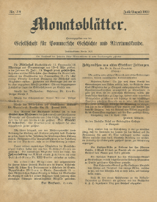 Monatsblätter Jhrg. 33, H. 7/8 (1919)