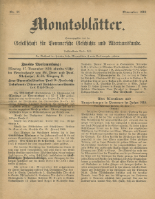 Monatsblätter Jhrg. 33, H. 11 (1919)