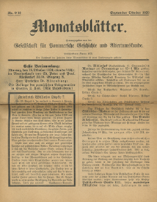 Monatsbl&auml;tter Jhrg. 34, H. 9/10 (1920)
