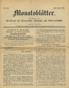 Monatsbl&auml;tter Jhrg. 35, H. 5/6 (1921)