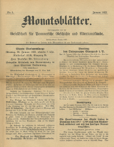 Monatsblätter Jhrg. 36, H. 1 (1922)
