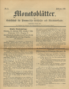 Monatsblätter Jhrg. 36, H. 2 (1922)