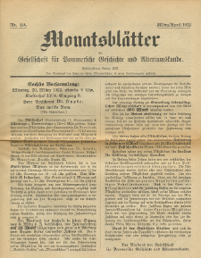 Monatsbl&auml;tter Jhrg. 36, H. 3/4 (1922)
