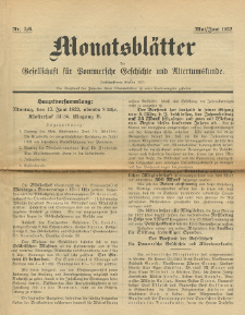 Monatsbl&auml;tter Jhrg. 36, H. 5/6 (1922)