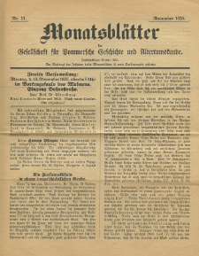 Monatsblätter Jhrg. 39, H. 11 (1925)