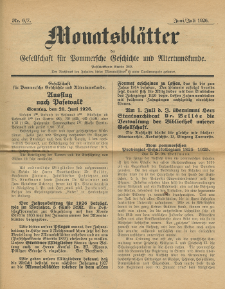 Monatsbl&auml;tter Jhrg. 40, H. 6/7 (1926)