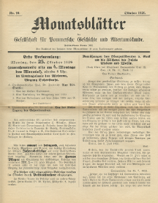Monatsblätter Jhrg. 40, H. 10 (1926)