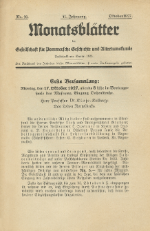 Monatsblätter Jhrg. 41, H. 10 (1927)