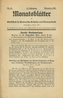 Monatsbl&auml;tter Jhrg. 41, H. 11 (1927)