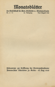 Monatsblätter Jhrg. 42, H. 6/7/8 (1928)