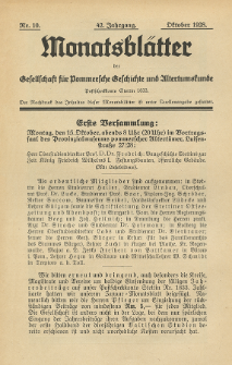 Monatsblätter Jhrg. 42, H. 10 (1928)