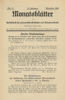 Monatsblätter Jhrg. 43, H. 11 (1929)