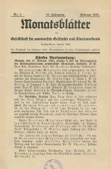 Monatsbl&auml;tter Jhrg. 44, H. 2 (1930)