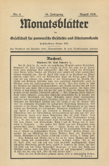 Monatsblätter Jhrg. 44, H. 8 (1930)